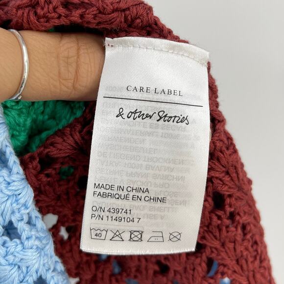 & Other Stories x Sindiso Khumalo | NWT Colour-Blocked Hand-Crocheted Top M - Picture 10 of 12